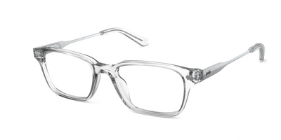 Mixed Material Crystal Clear Silver Metal