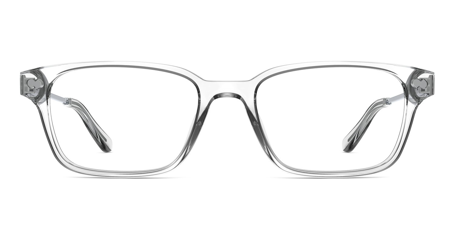 Mixed Material Crystal Clear Silver Metal