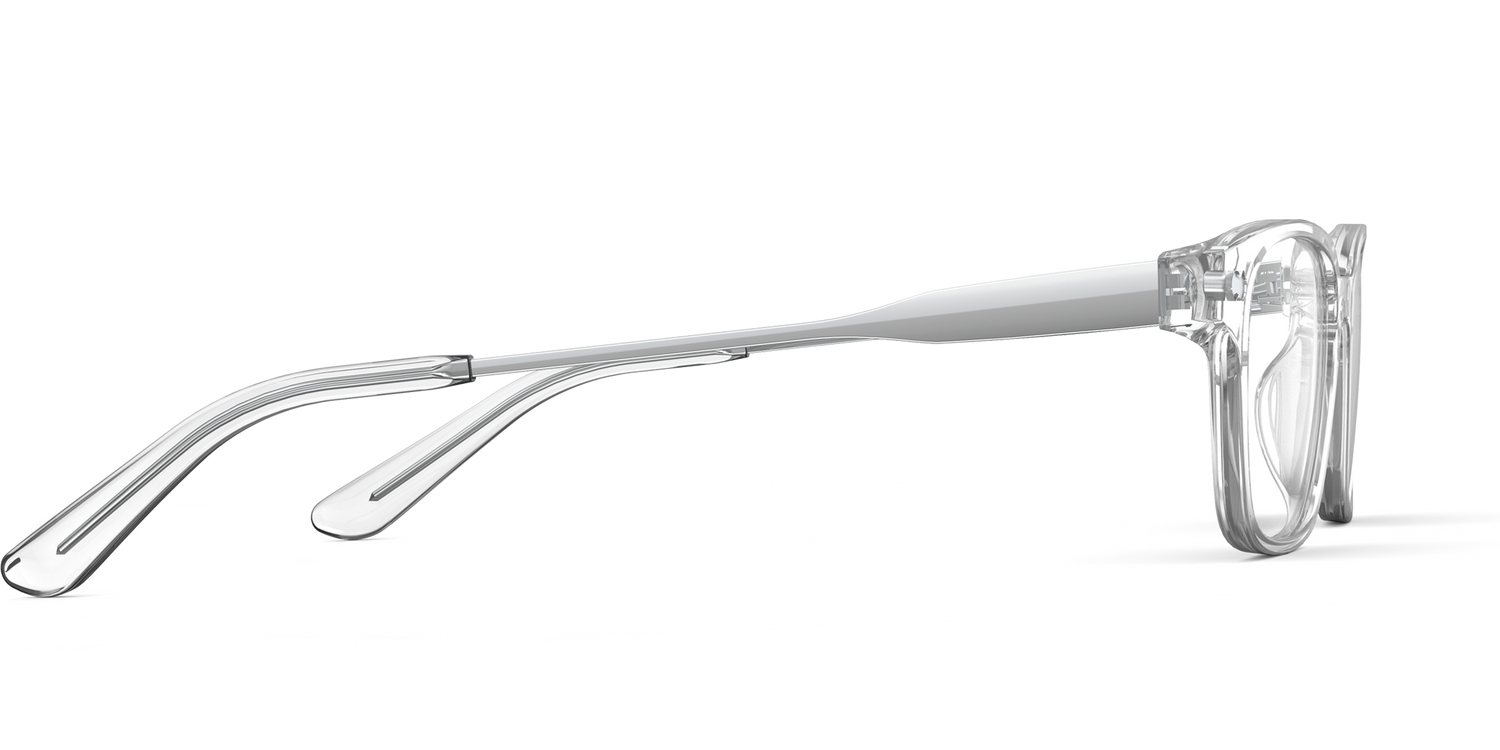 Mixed Material Crystal Clear Silver Metal