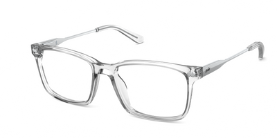 Mixed Material Crystal Clear Silver Metal