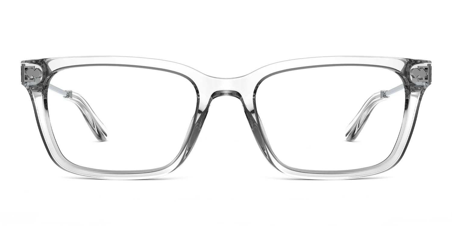 Mixed Material Crystal Clear Silver Metal