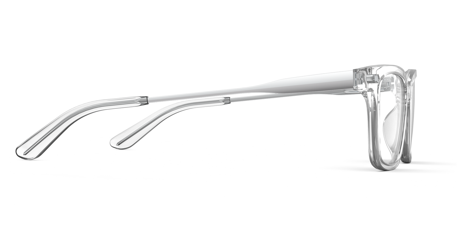 Mixed Material Crystal Clear Silver Metal