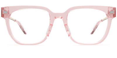 Mixed Material Pink Clear Rose Gold Metal