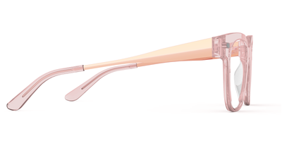 Mixed Material Pink Clear Rose Gold Metal