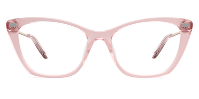 Mixed Material Pink Clear Rose Gold Metal