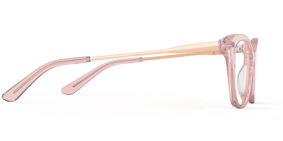 Mixed Material Pink Clear Rose Gold Metal