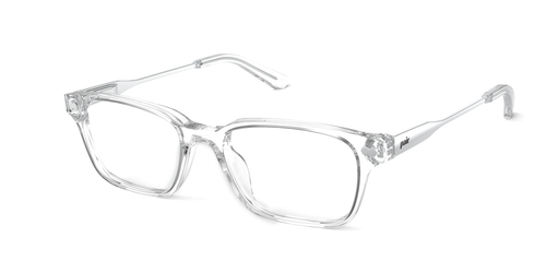 Mixed Material Crystal Clear Silver Metal