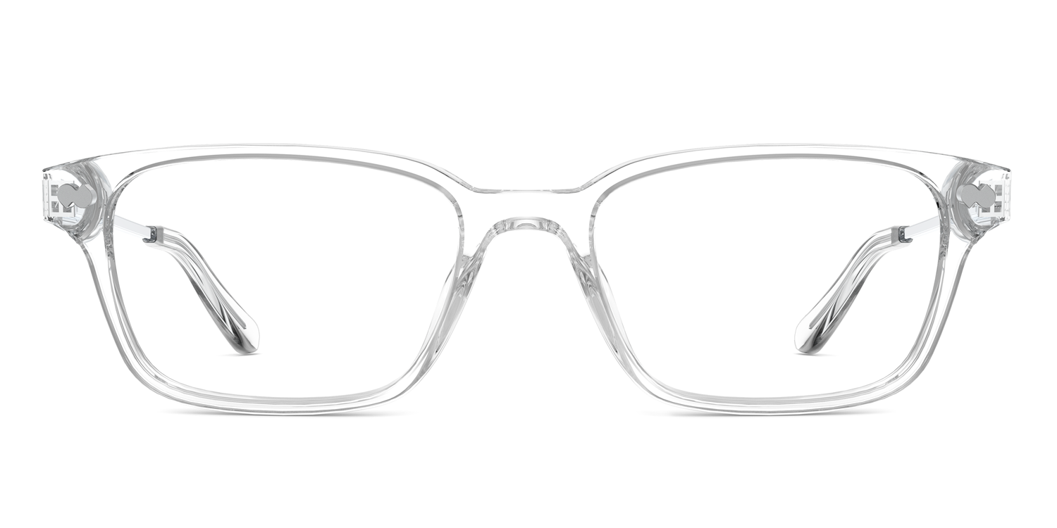 Mixed Material Crystal Clear Silver Metal