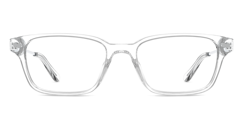 Mixed Material Crystal Clear Silver Metal