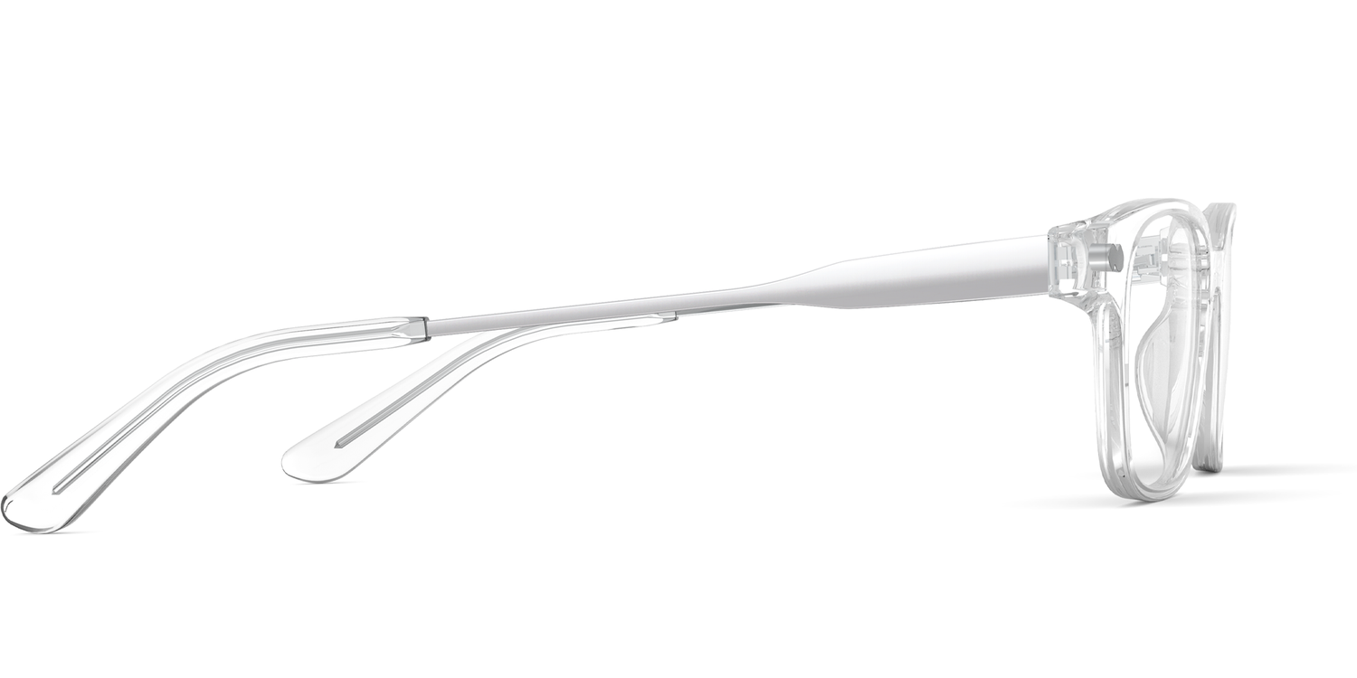 Mixed Material Crystal Clear Silver Metal