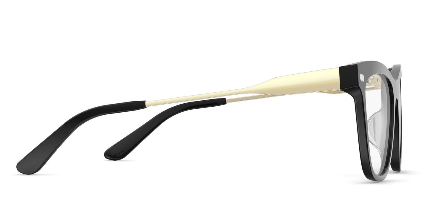 The Harper - Black Acetate Gold Metal