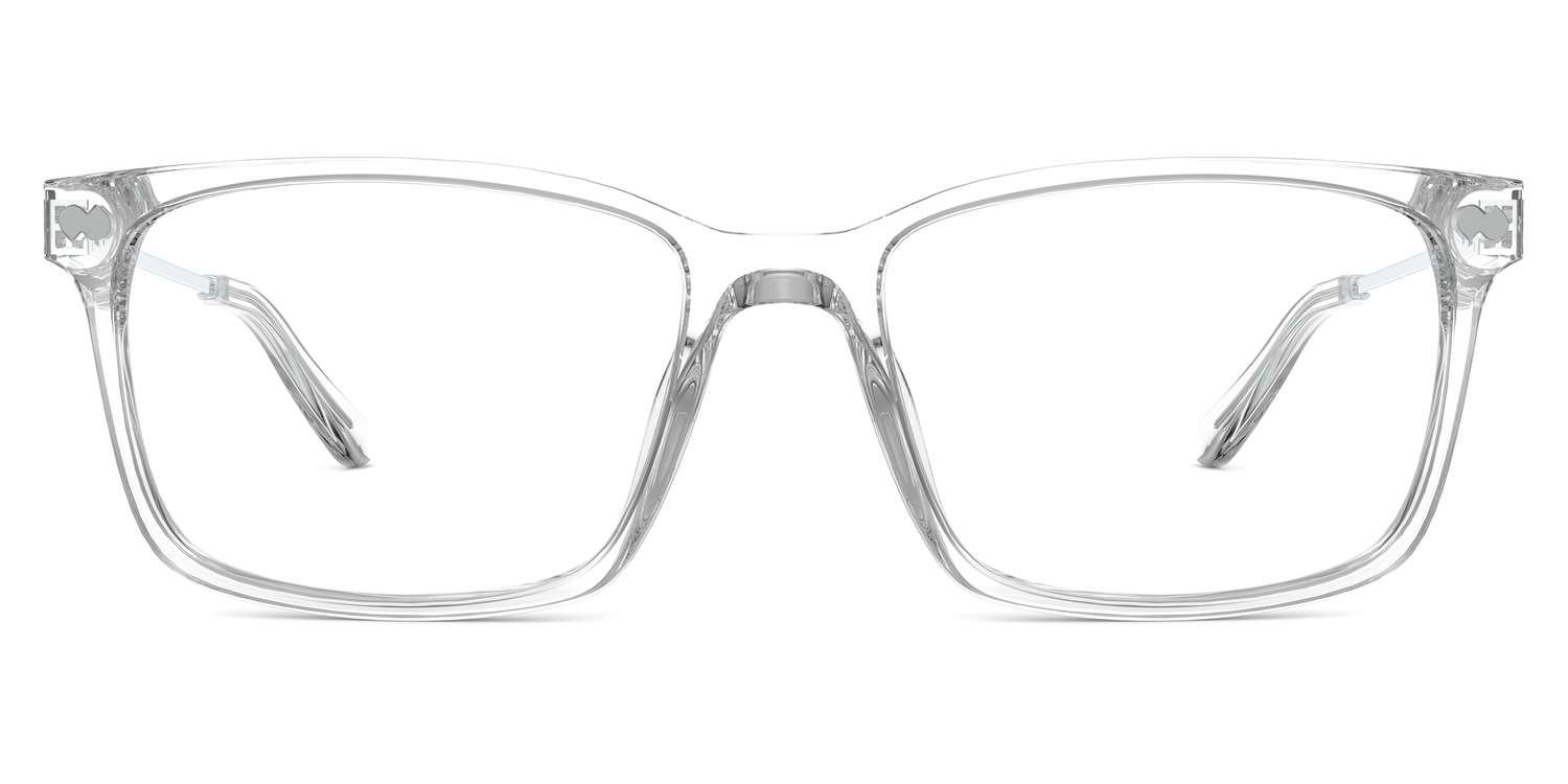 Mixed Material Crystal Clear Silver Metal