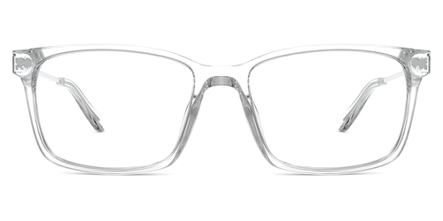 Mixed Material Crystal Clear Silver Metal