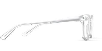 Mixed Material Crystal Clear Silver Metal