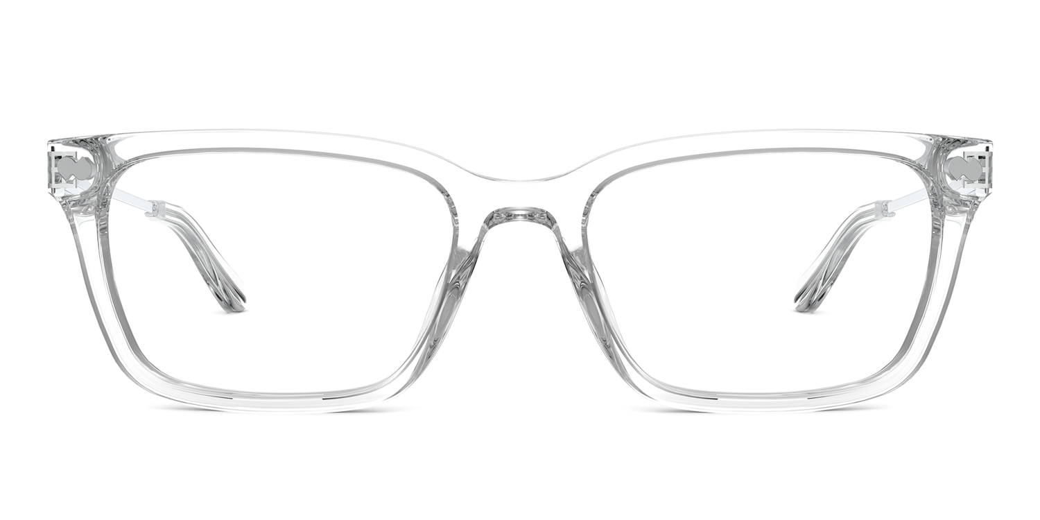 Mixed Material Crystal Clear Silver Metal