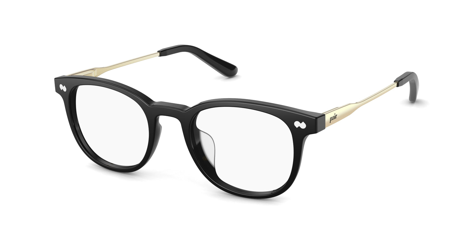 The Reese - Black Acetate Gold Metal