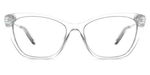 Mixed Material Crystal Clear Silver Metal